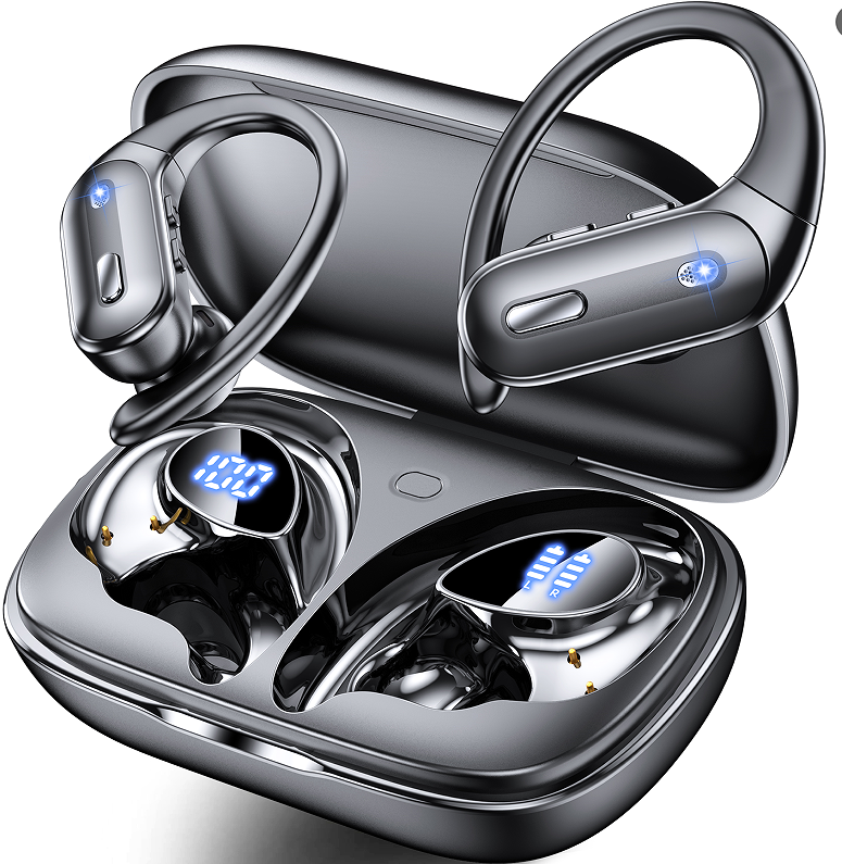 GNMN Active Noise Cancelling Ear Buds AI Translation Wireless Earbuds Bluetooth 5.3 Headphones 90H Playtime Power Display Case Hi-Fi Stereo Bass Over-Ear Earphones with Waterproof ANC for Gym/Workout