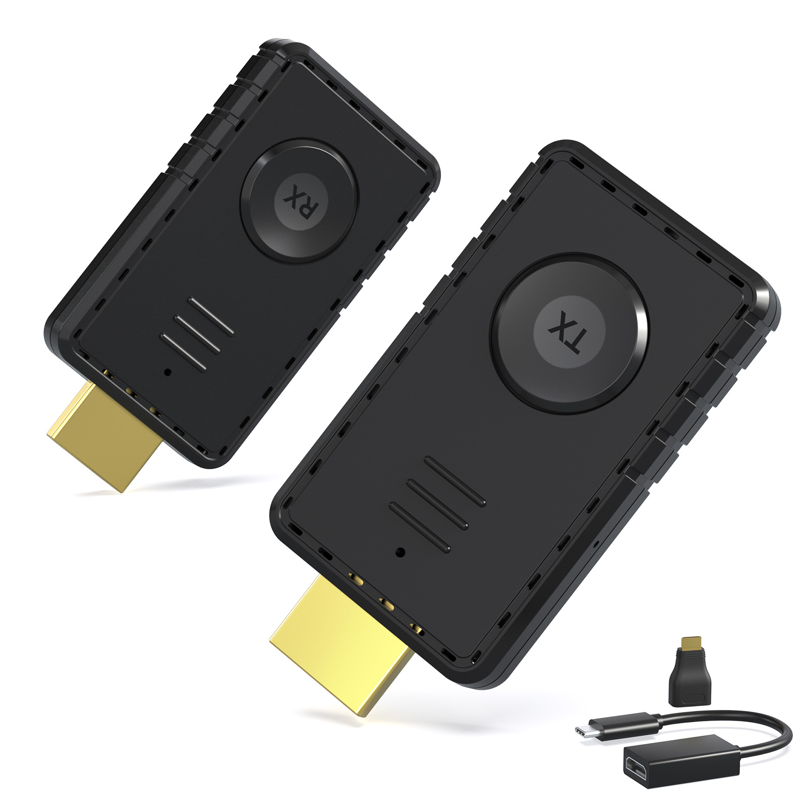 Wireless HDMI Transmitter and Receiver, 164FT Long-Range Low Latency Audio & Video 4K Decoding 1080P Output, 5G/2.4G Dual-Band Stable Connection, Plug & Play for Laptop,PC,TV,Projector,Camera