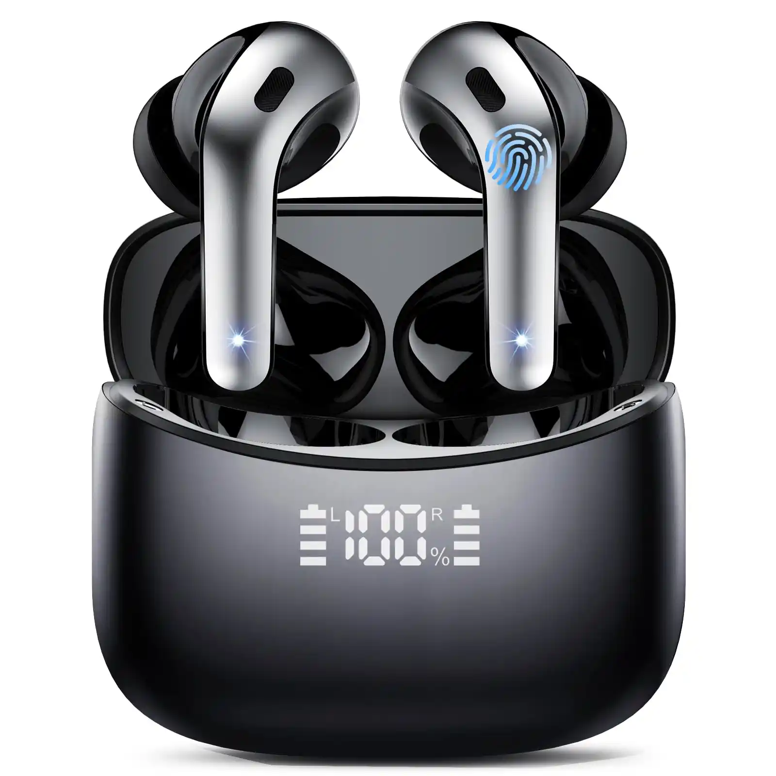 FAMOO Bluetooth Kopfhörer, Kopfhörer Kabellos Bluetooth 5.3 In Ear Kopfhörer mit 4 ENC Noise Cancelling Mic Ear Buds, LED-Anzeige, Kabellose Kopfhörer 52H Tiefer Bass, IPX7 Wasserdicht Ohrhörer