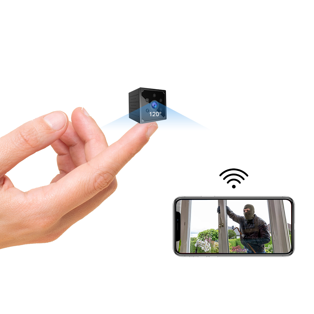 [From IT] AOBOCAM Telecamera Spia, 1080P HD Telecamera Nascosta Wifi Senza Fili Microcamera per Casa Lunga Durata Batteria Mini Videocamera Sorveglianza Interno con Visione Notturna Rilevamento di Movimento