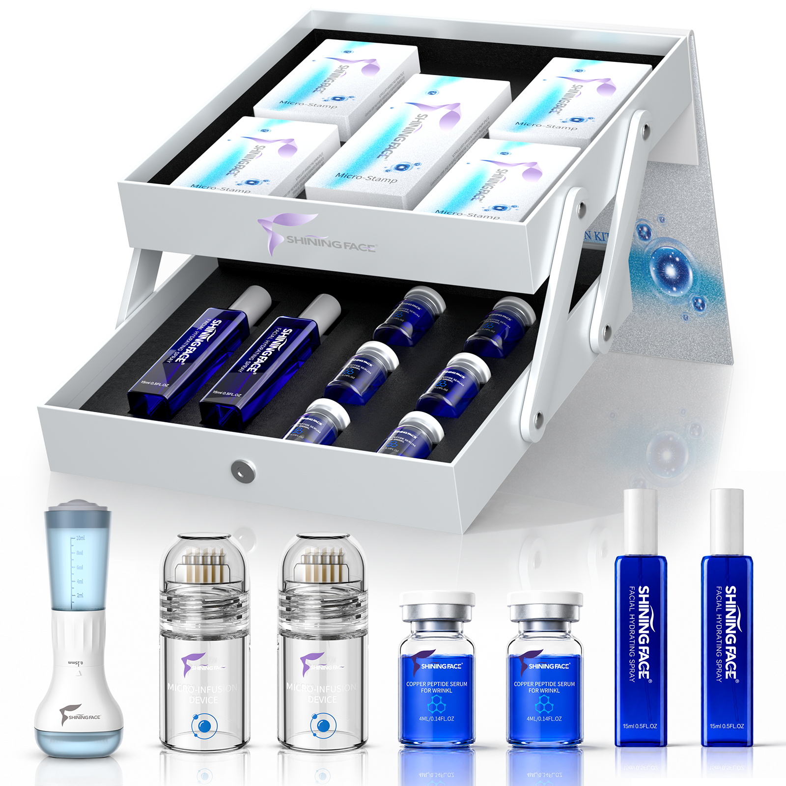 Micro-Infusion System for Face with Blue Copper Peptide - 3 Month Supply