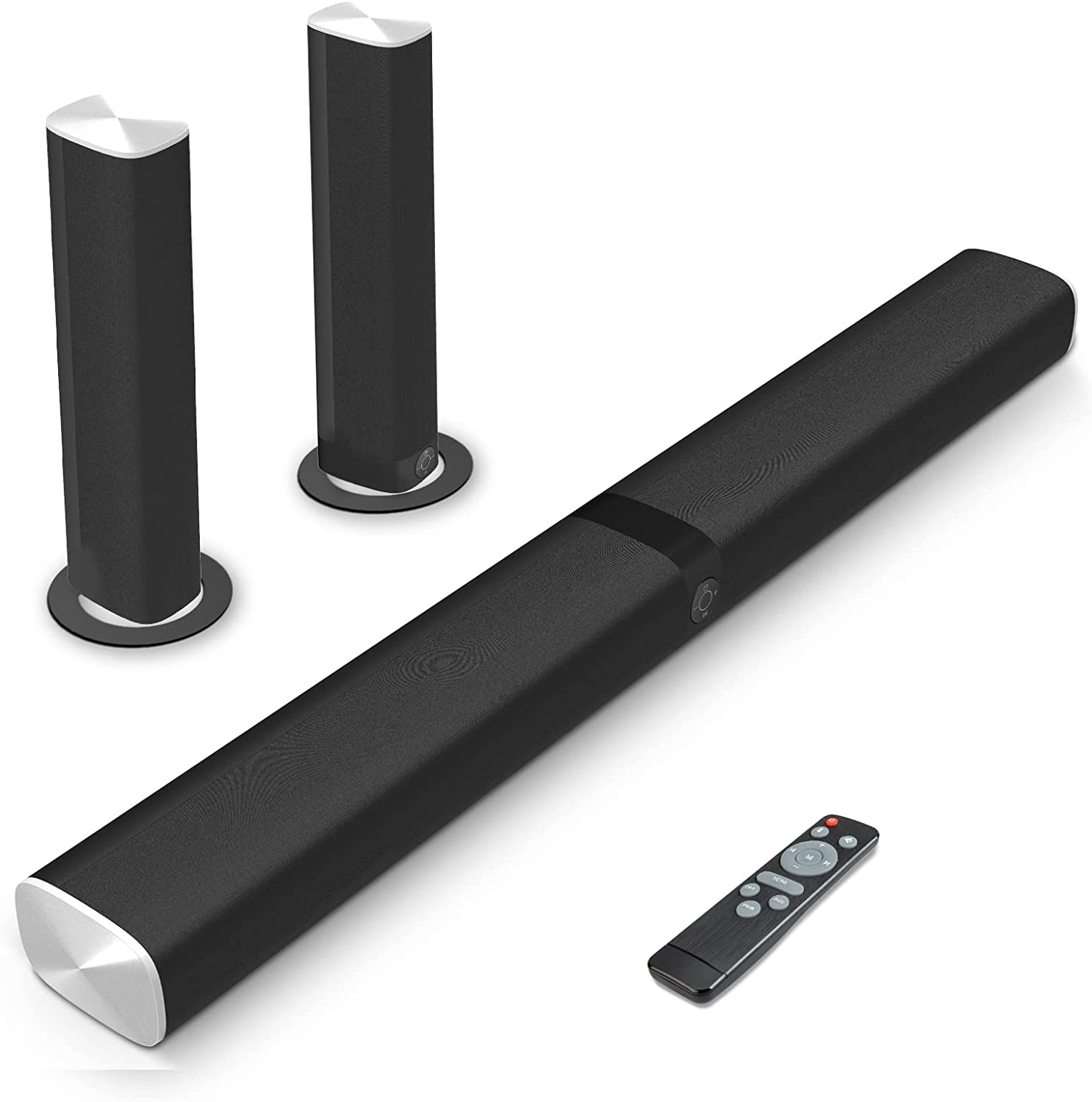 Assistrust Sound Bar, 50W Soundbars for TV 4 Speakers Drivers Soundbar, TV Sound Bar with Bluetooth 5.0, Wired & Bluetooth 32 inch Wired & Bluetooth Soundbars (BT5.0/HDMI(ARC)/Optical/AUX/Remote)