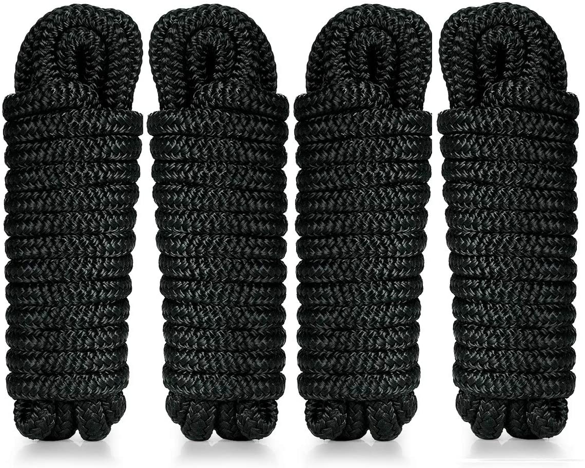 TianYu Double-Braided Boat Rope for Docking, ⅜” x 15'Large 12”Spliced Eyelet Dock Lines & Ropes,Marine Mooring Rope for Boats,Jet Skis & PWC