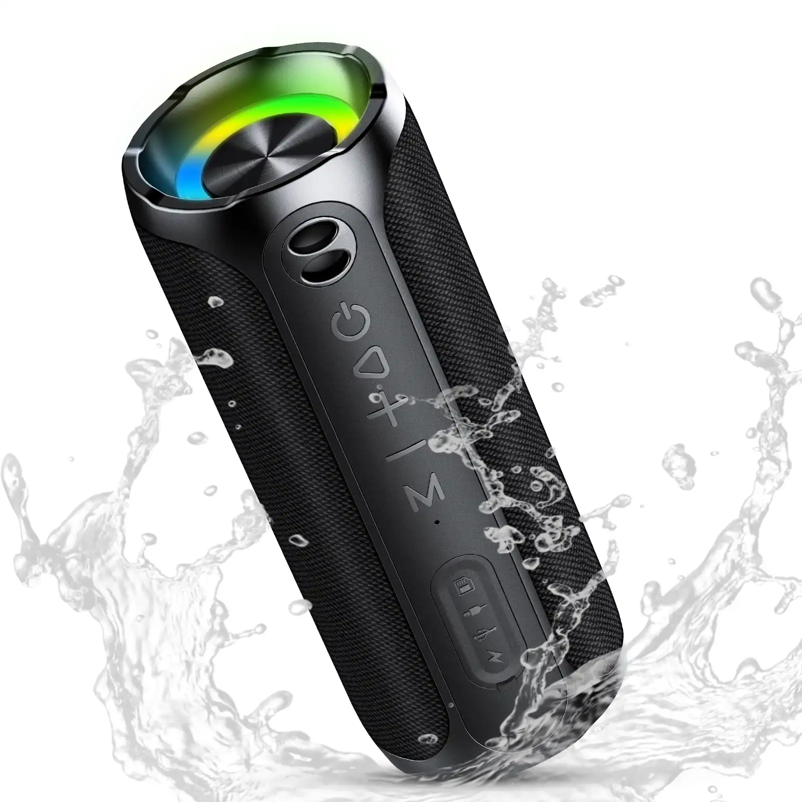 Bluetooth Speaker with HD Sound, Portable Wireless, IPX7 Waterproof, Up to 24H Playtime, TWS Pairing, BT5.3, for Home/Party/Outdoor/Beach, Electronic Gadgets, Birthday Gift (Black)