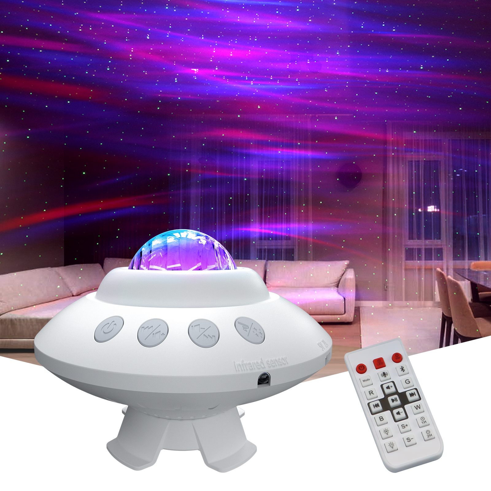 Fcoreey Star Projector Night Light,Aurora Galaxy Starry Projector Built in Bluetooth Speaker Timer, Remote Control Adjustable Brightness Angle Speed for Kids Adults Bedroom Christmas Party Decor