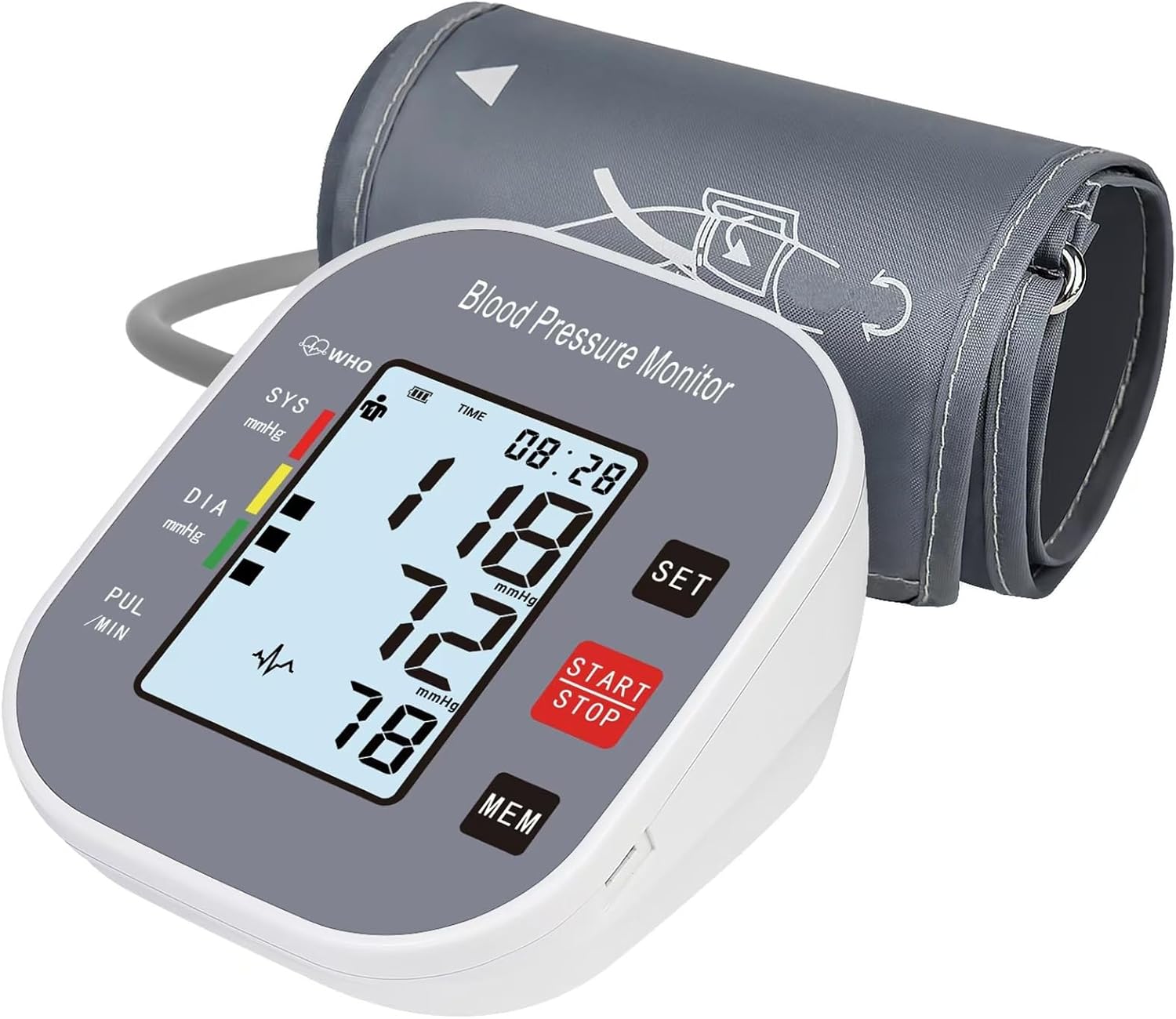 Blood Pressure Monitors for Home Use, Blood Pressure Machine Upper Arm with Large Wide Cuff Automatic Digital BP Machine LCD Screen BSX583 (Dark Grey)