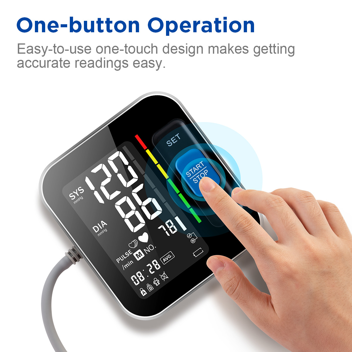 Blood Pressure Monitor Upper Arm Cuff Easy Operation Accurate