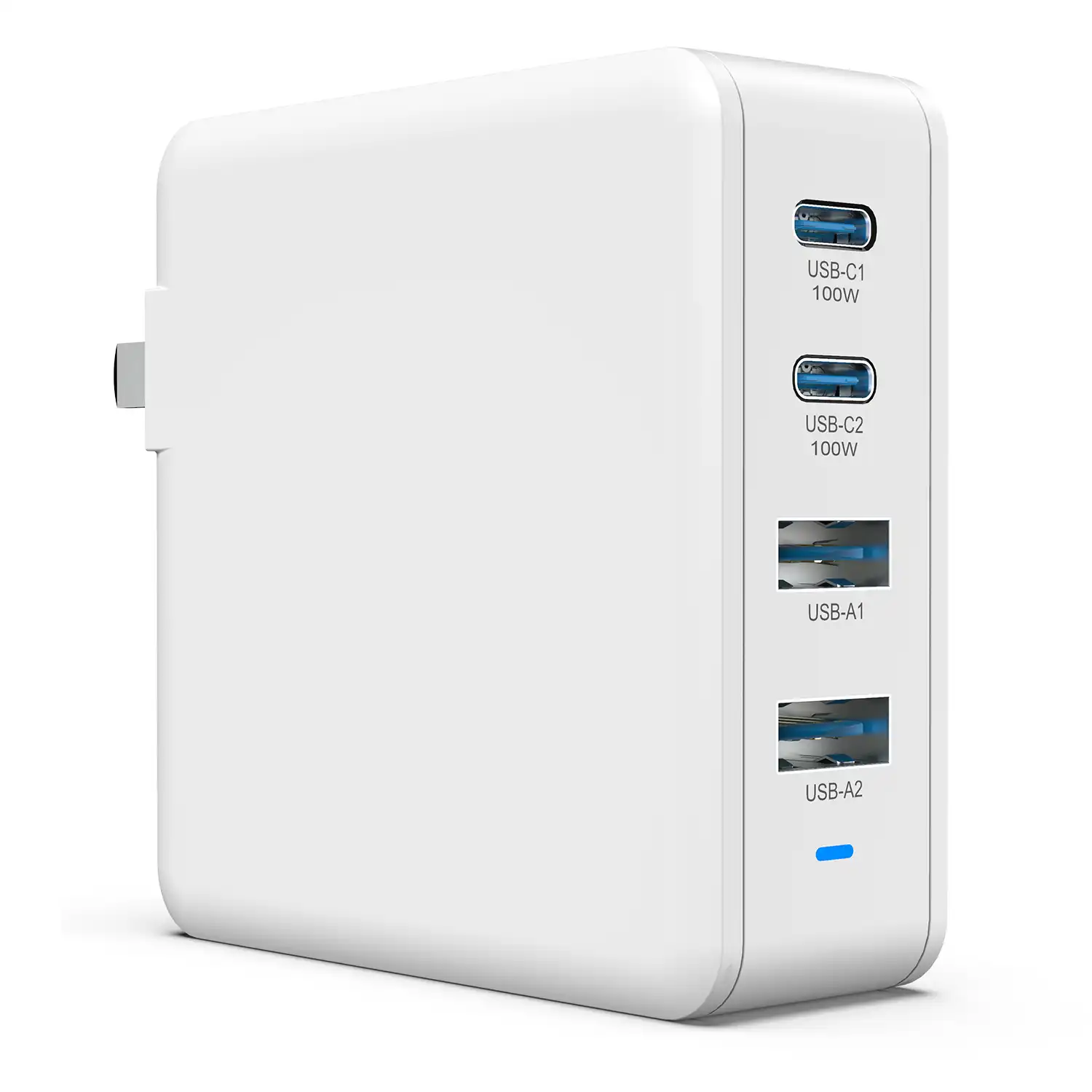 100W Gan Fast Charger, Easylonger 4-Port USB C Charger with PPS, 2 USB-C PD 3.0 & 2 USB-A QC 3.0 Ports Foldable PD Charger for USB-C Laptop, MacBook Pro/Air, iPad Pro, iPhone, Samsung and More