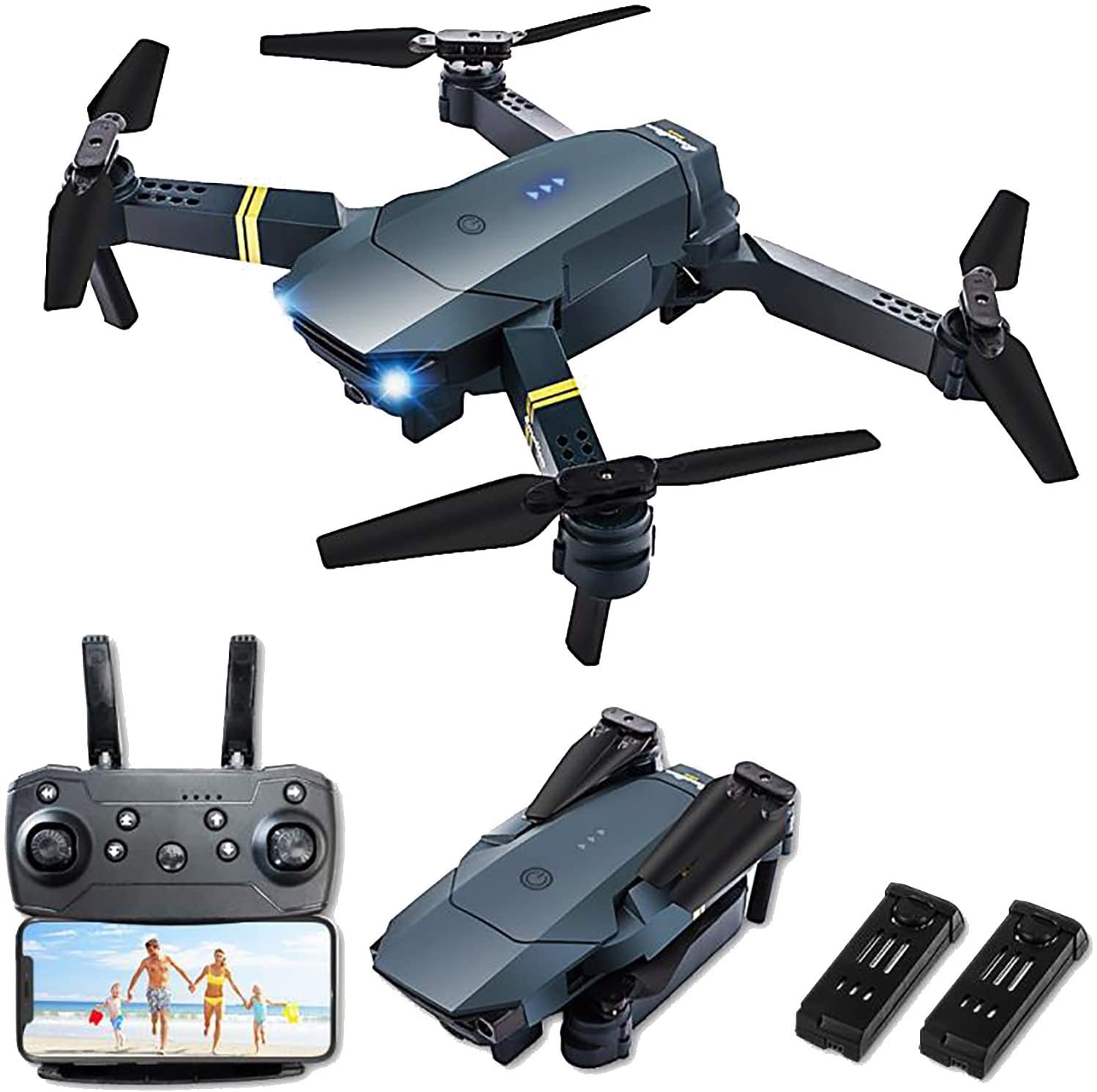 Drones with Camera for Adults, Fcoreey E58 Foldable RC Quadcopter Drone with 1080P HD Camera for Beginners，WiFi FPV Live Video, Altitude Hold, Headless Mode, One Key Take Off/Landing