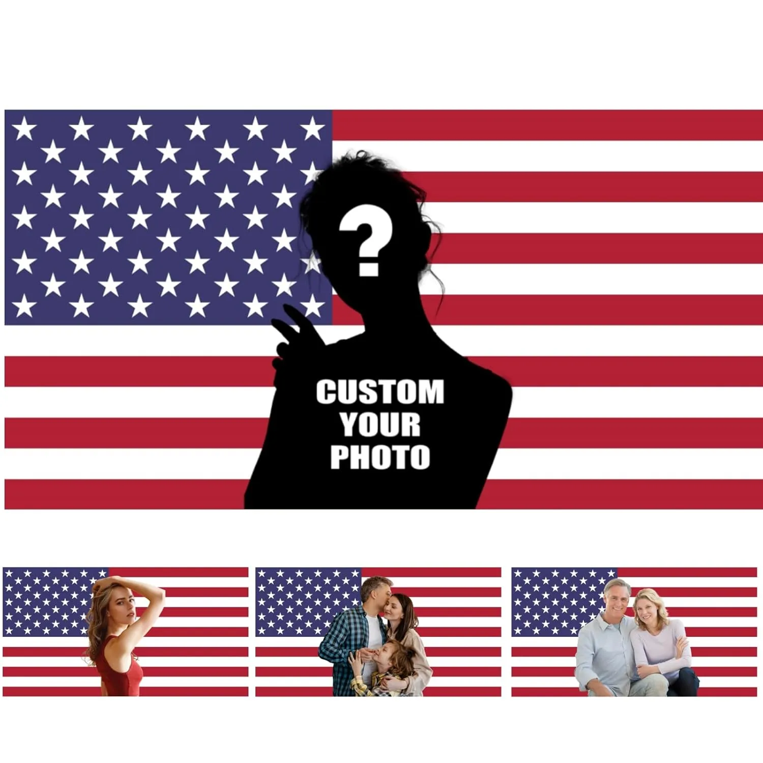 Personalized Custom American/Canadian Flag with Photo - Design Your Own Customized Flags with Image/Text/Association Logo, Single Sided Flags for Outdoors Living Room University