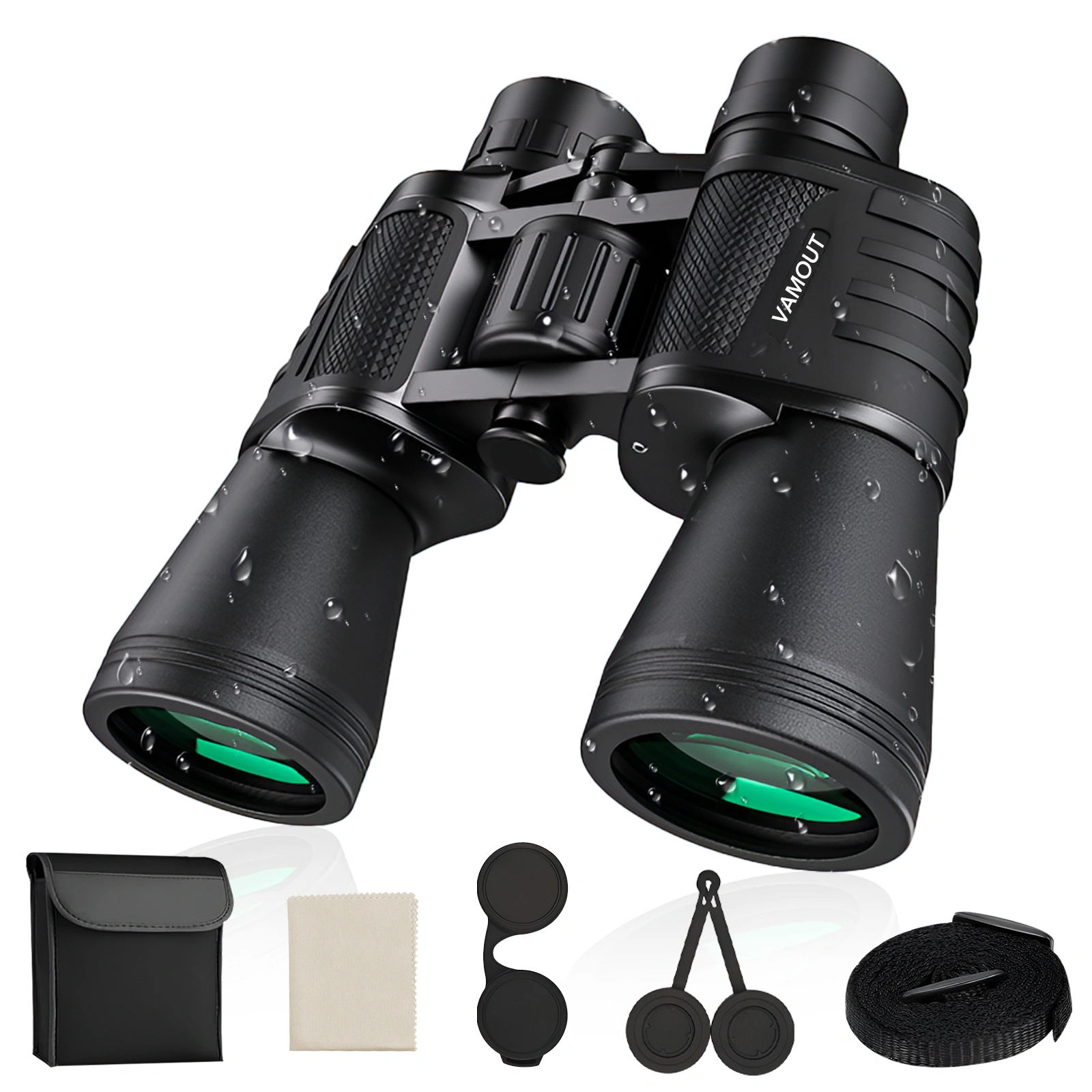 VAMOUT 20X50 Binoculars for Adults, HD High Powered Binoculars, Compact Waterproof Binoculars with Low Light Vision for Bird Watching Hunting Camping Travel Stargazing Cruise with Carrying Bag