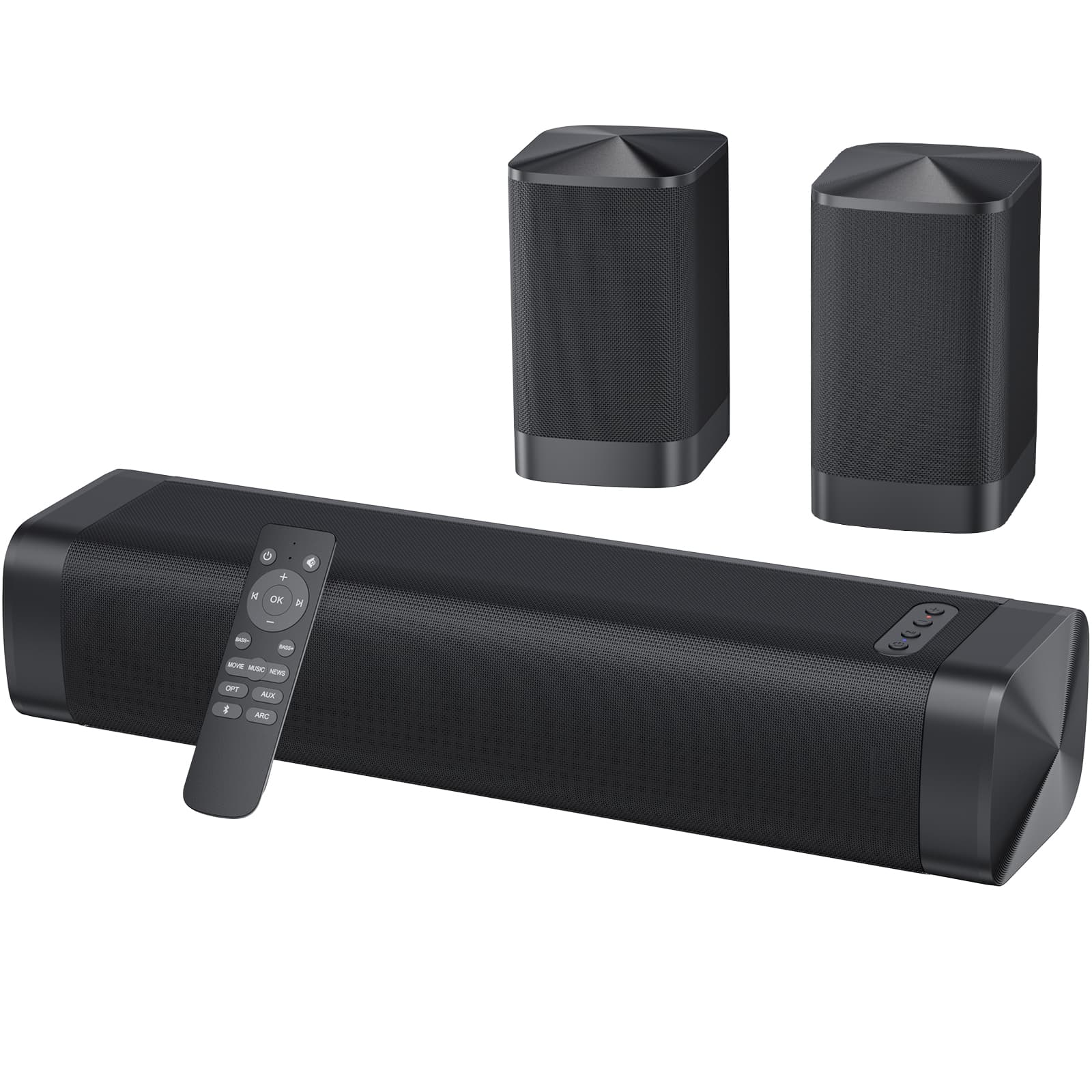 110W Home Theater Sound Bar, Dolby Digital Plus Supported TV Soundbar, Bluetooth 5.3 Wireless & ARC/Optical/AUX Wired Speaker for Entertainment