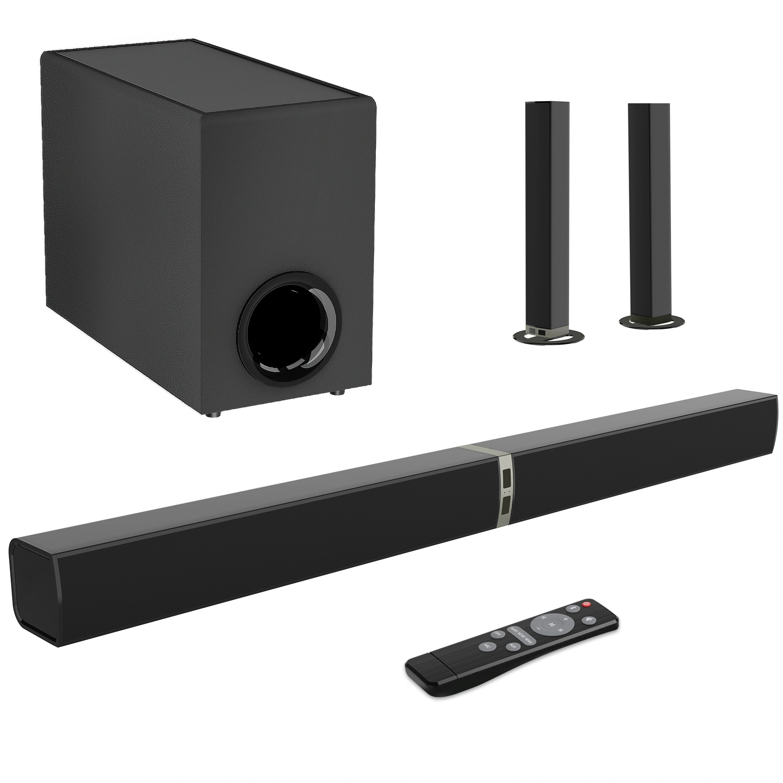 MZEIBO Sound Bar for Smart TV, 120W Sound Bar with Subwoofer, Bluetooth 5.0 Soundbar, Deep Bass, TV Audio System with ARC/Opt/AUX for Enhanced Home Theater Sound