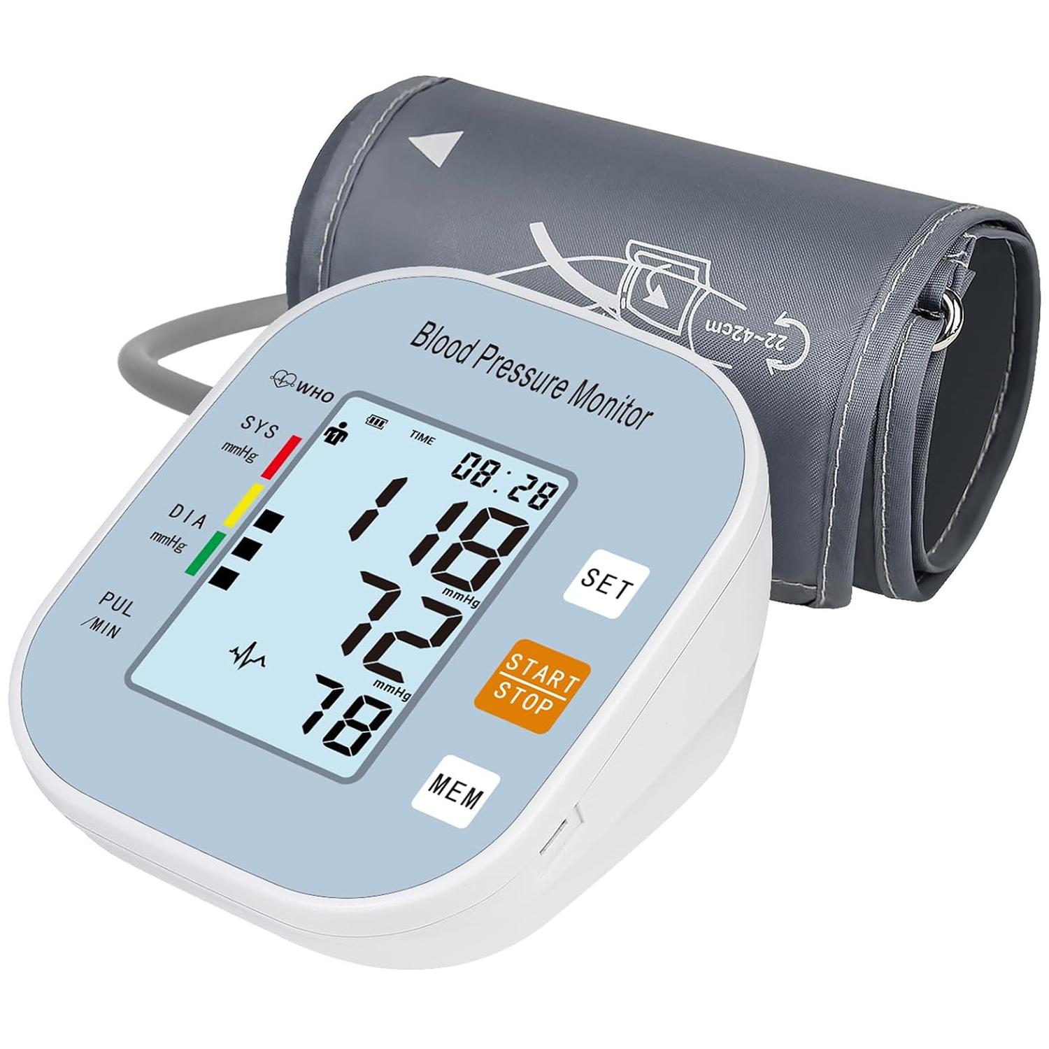 Blood Pressure Monitors for Home Use, Blood Pressure Machine Upper Arm with Large Wide Cuff Automatic Digital BP Machine LCD Screen (Light Blue)