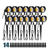 ZUCKEO 10W Low Voltage Landscape Lights LED Landscape Lighting with Connectors 12V Outdoor Spotlights Flood Garden Pathway Lawn Yard Lights 1000LM Waterproof Warm White Light (14 Pack with Connector )
