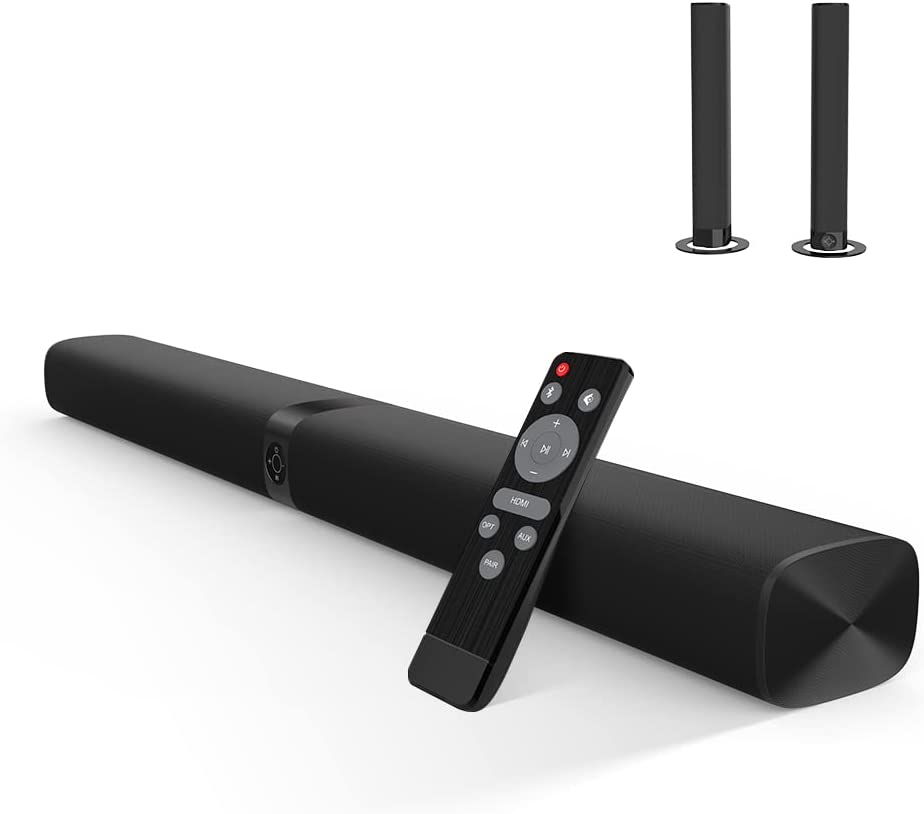 Assistrust Sound Bar, 50W Soundbars for TV Speakers Soundbar, TV Sound Bar with Bluetooth 5.0, Wired & Bluetooth 32 inch Wired & Bluetooth Soundbars (BT5.0/HDMI(ARC)/Optical/AUX/Remote)