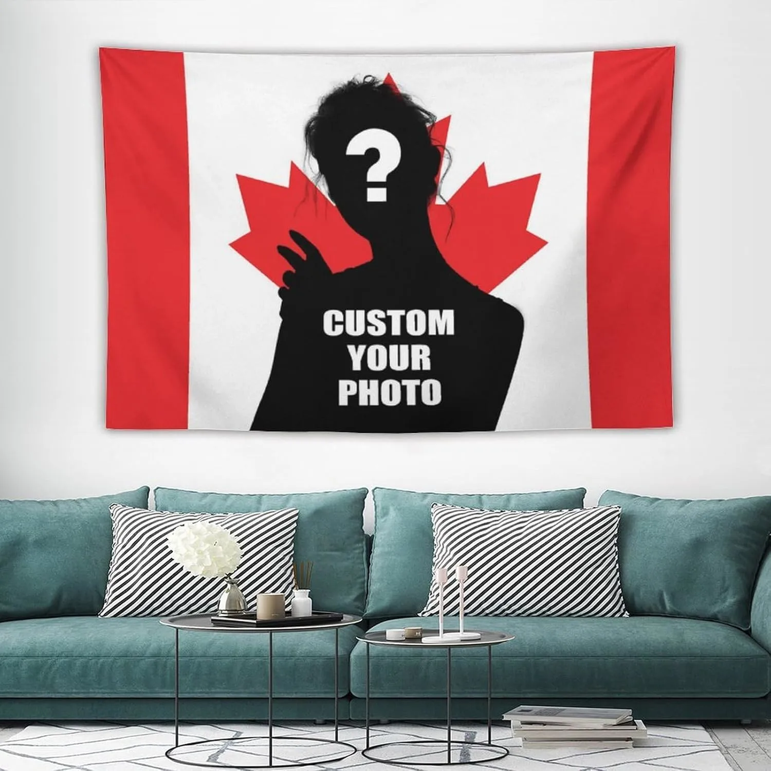 Personalized Custom American/Canadian Flag Tapestry - Design Flag with Your Image, Suitable For Indoor Bedroom Decoration And Home Decor