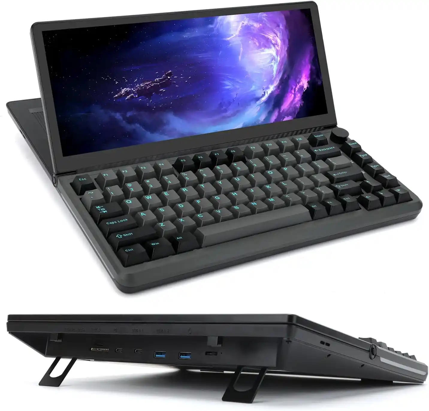 Alecewey K3 Mechanical Gaming Keyboard with Touchscreen, 82 Keys RGB Backlight Keyboard with Screen,13’’ 10-Point 75°Foldable Touchscreen Mechanical Keyboard Plug and Play for Windows Mac Android
