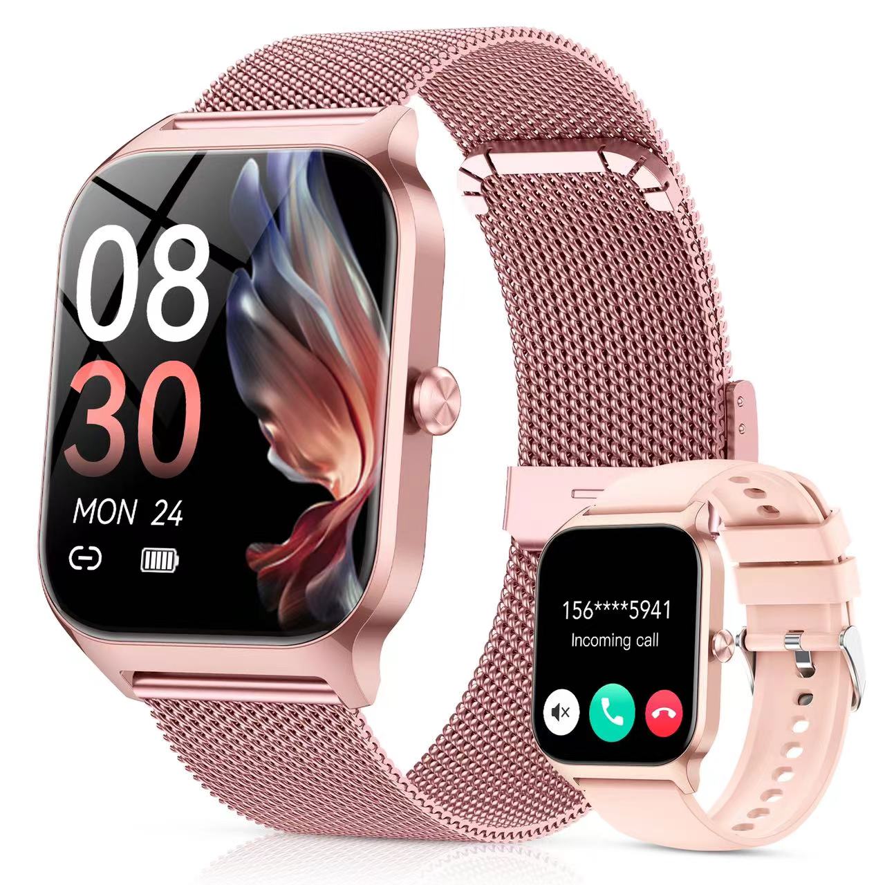 CASCHO Reloj Inteligente Mujer,1.85" HD Smartwatch con Llamadas,120+ Modos Deportes, Monitor Cardiaco y Sue&ntilde;o, Resistente Agua IP68, Whatsapp Llamadas Bluetooth, Regalo Mujer, Android/iOS, Oro Rosa