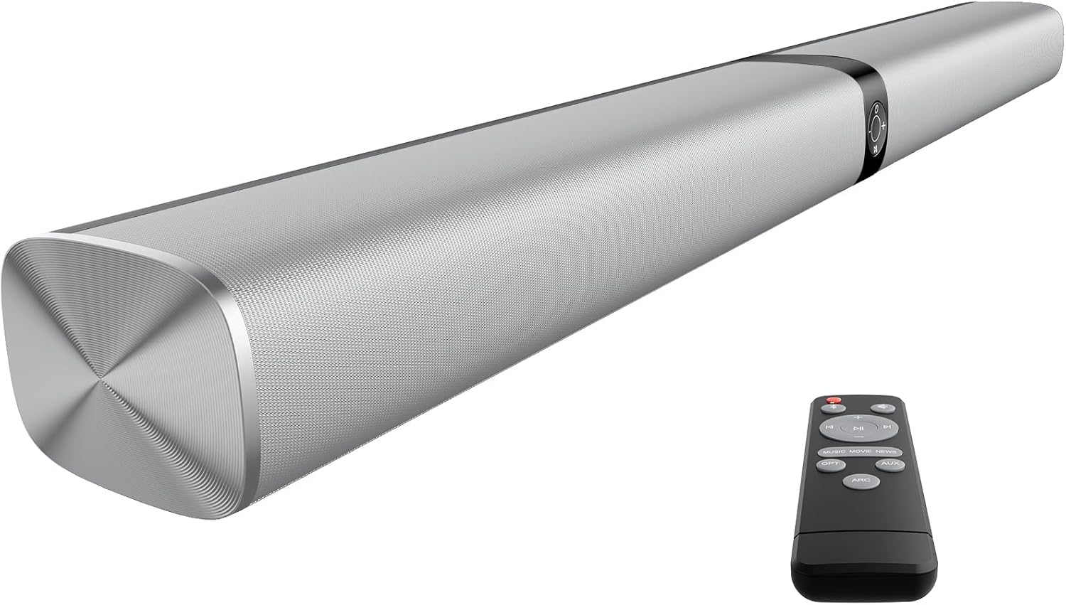 Assistrust Sound Bar for Smart TV, 80W Soundbar with Bluetooth/ARC/Opt/AUX Connect, Auto Volume Boost, 3 Equalizer Modes, 2 in 1 Detachable Soundbar for TV/PC/Gaming/Projectors